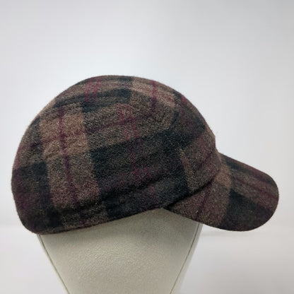 Banana Republic 5 Panel Brown S/M Fitted Plaid Wool Sherpa Lined Hat