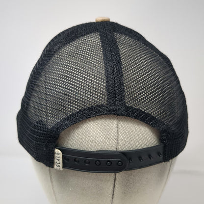 Locale Redfish Lake Lodge Trucker Hat Beige Black One Size Snapback Mesh Patch