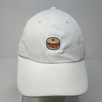 Burger Strapback Baseball Cap White One Size Adjustable Embroidered Imperial