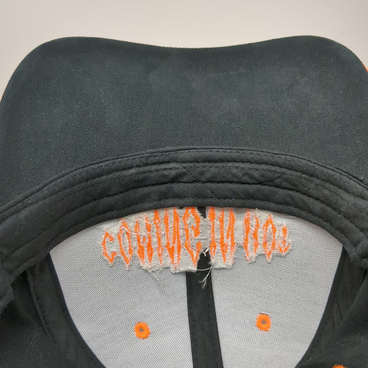 Otto Baseball Cap Black Orange One Size Coming In Hot Flame Brim Strapback Hat