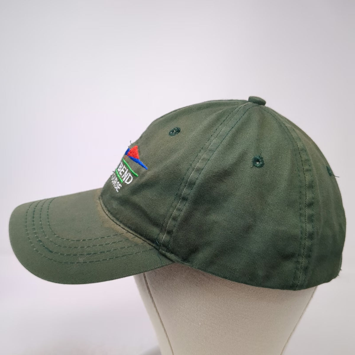Otto Baseball Cap Green One Size Leather Strapback River Bend Golf Course Hat