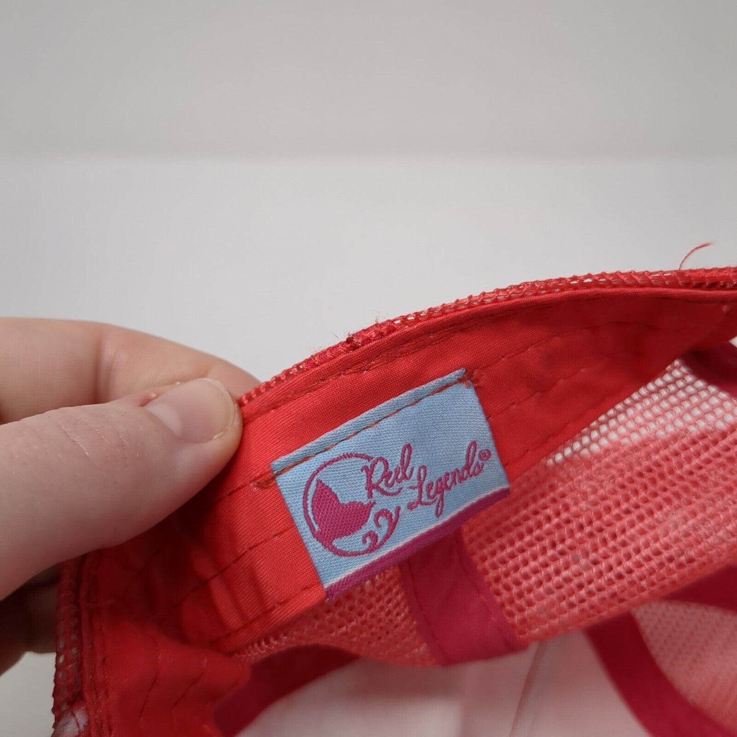 Reel Legends Snapback Trucker Hat Red One Size Adjustable 6 Panel Mesh Back