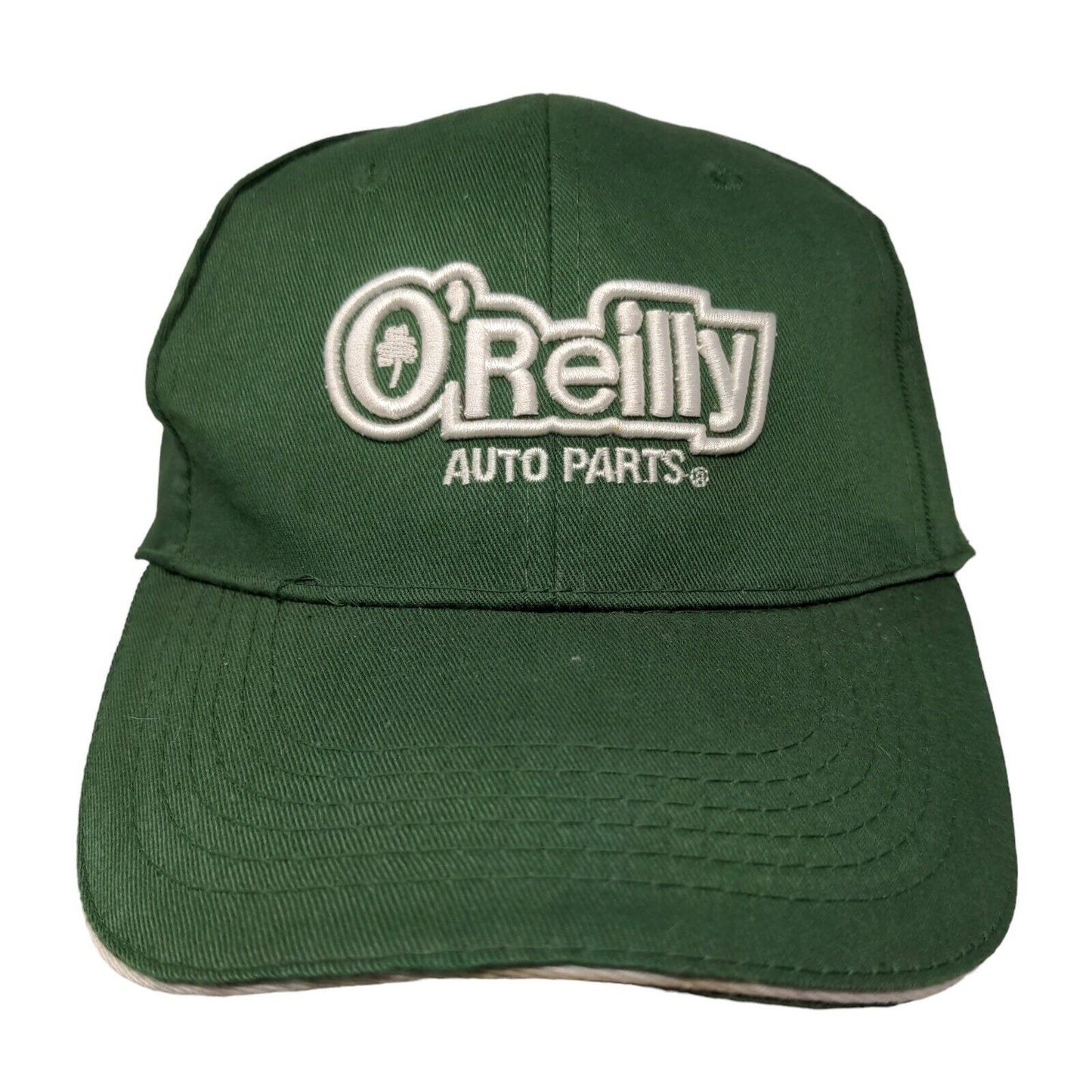 O'Reily Auto Parts Men's Strapback Hat Green Embroidered Logo Adjustable