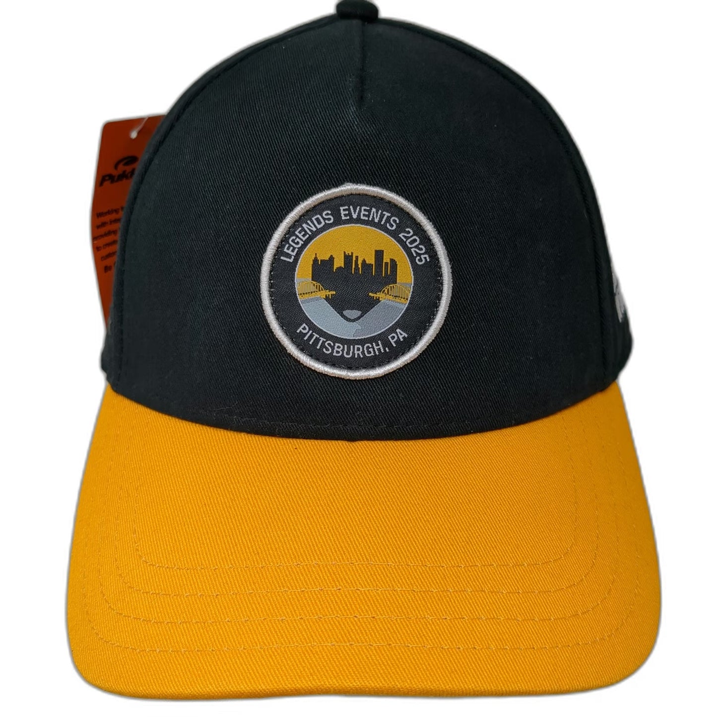 Pukka 5 Panel Black Yellow Hat OSFM Pittsburgh Legends Events 2025 Burns Wilcox
