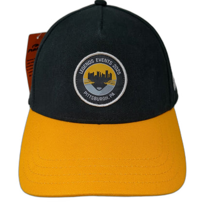 Pukka 5 Panel Black Yellow Hat OSFM Pittsburgh Legends Events 2025 Burns Wilcox