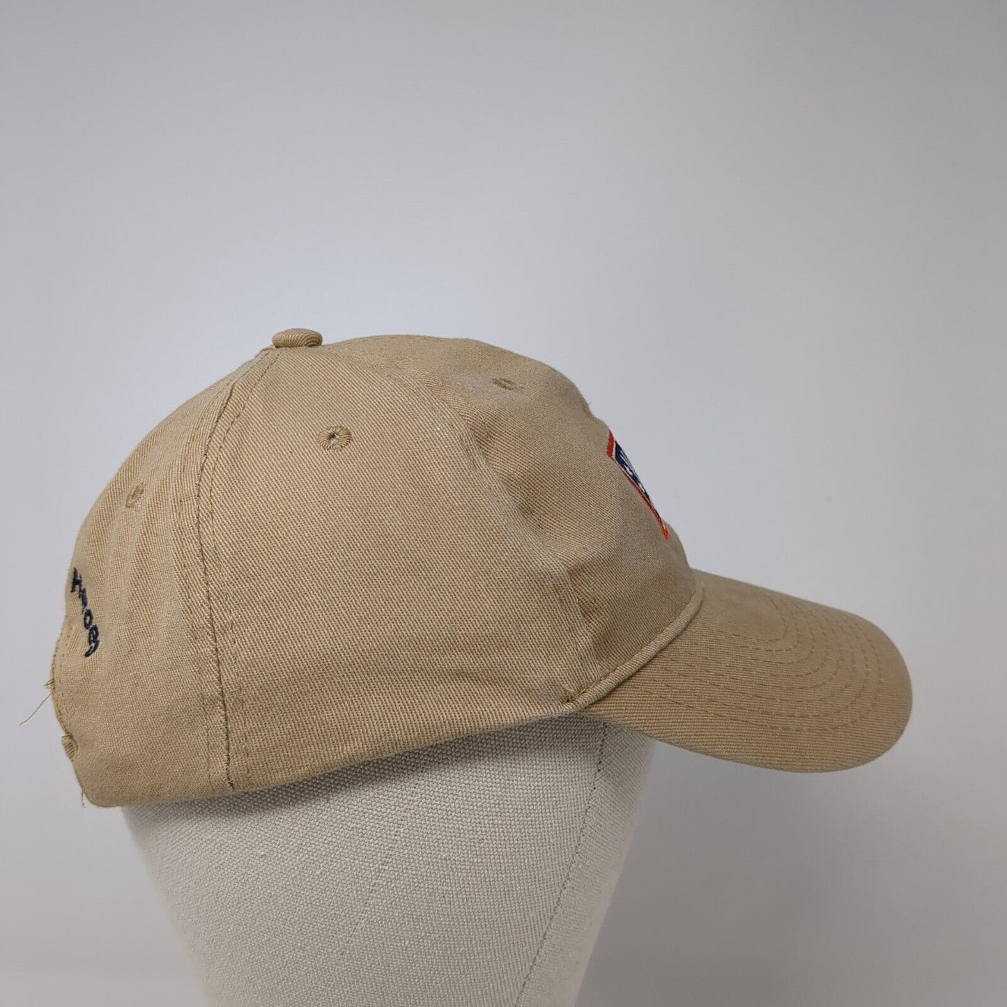 USO Support Our Heroes Slideback Hat Tan OS Adjustable Embroidered Cotton