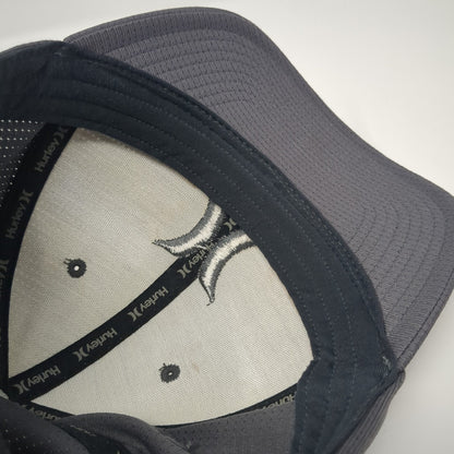 Hurley Fitted Hat Gray XL Embroidered Solid Vent Holes Flexfit Yupoong