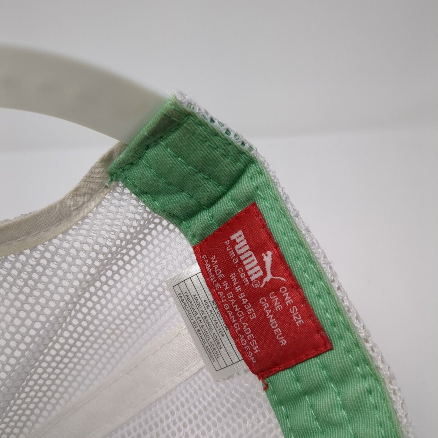 PUMA Snapback Trucker Hat Green One Size Adjustable Striped Mesh Back
