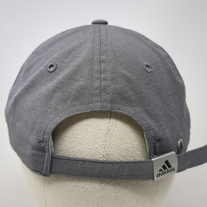 Adidas Baseball Cap Gray One Size Silver Logo Polyester Slideback Golf Sport Hat