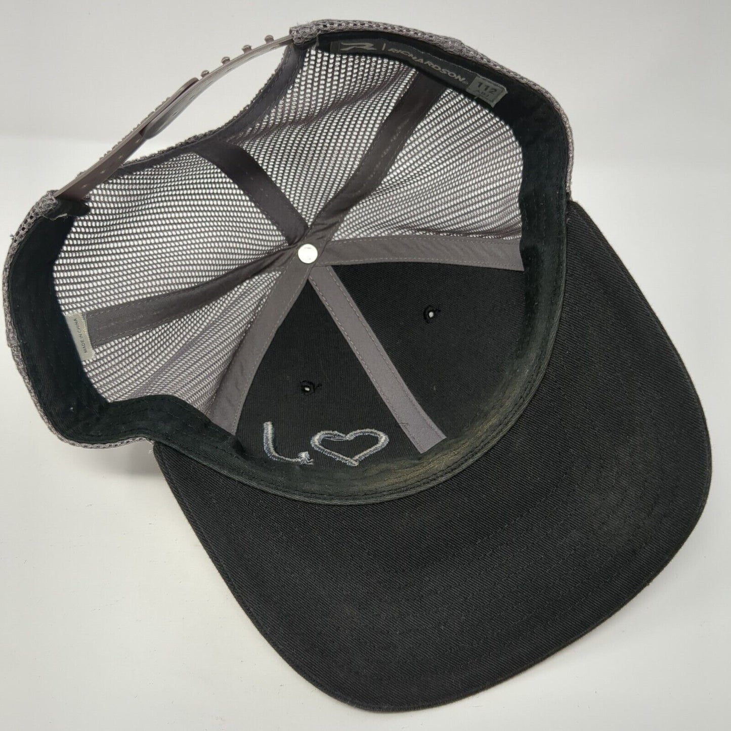 ♡J Ranch Snapback Trucker Hat Black One Size Adjustable Mesh Back Richardson