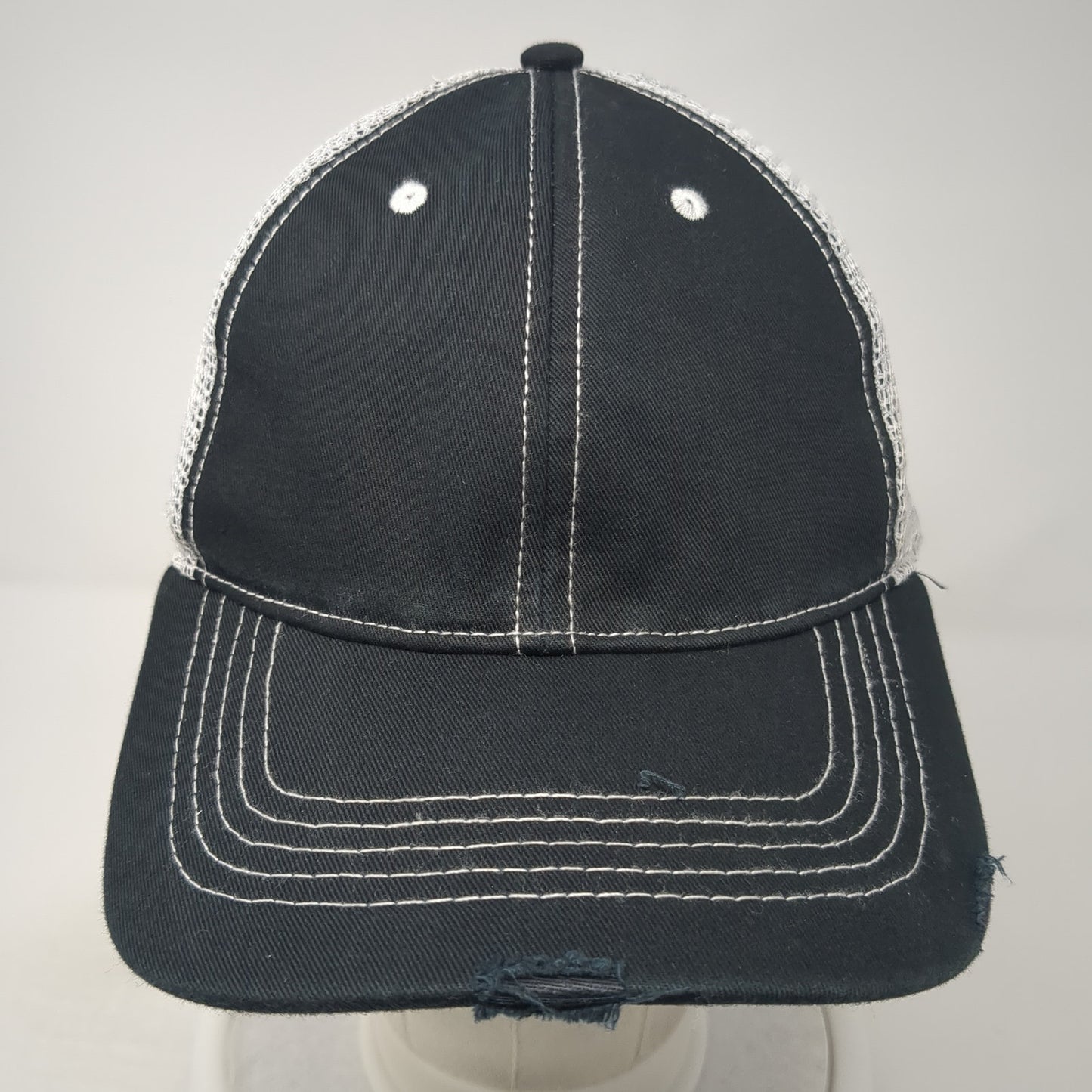 Unbranded Snapback Trucker Hat Black One Size Adjustable Mesh Back Blank