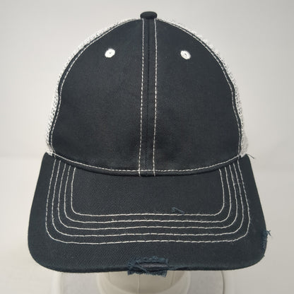 Unbranded Snapback Trucker Hat Black One Size Adjustable Mesh Back Blank