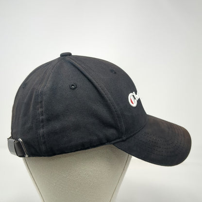 Champion Baseball Cap Black One Size Adjustable Slideback Embroidered Script Hat