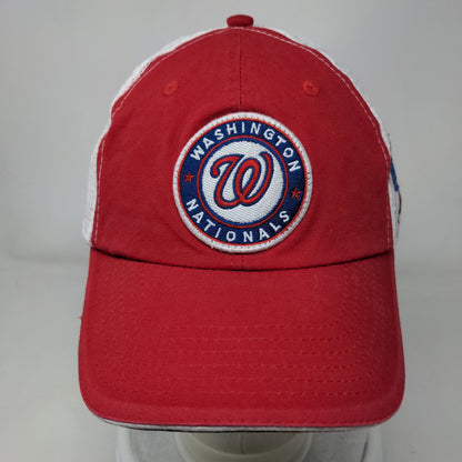 Washington Nationals Snapback Mesh Back Hat MLB Red White OSFA Miller Lite