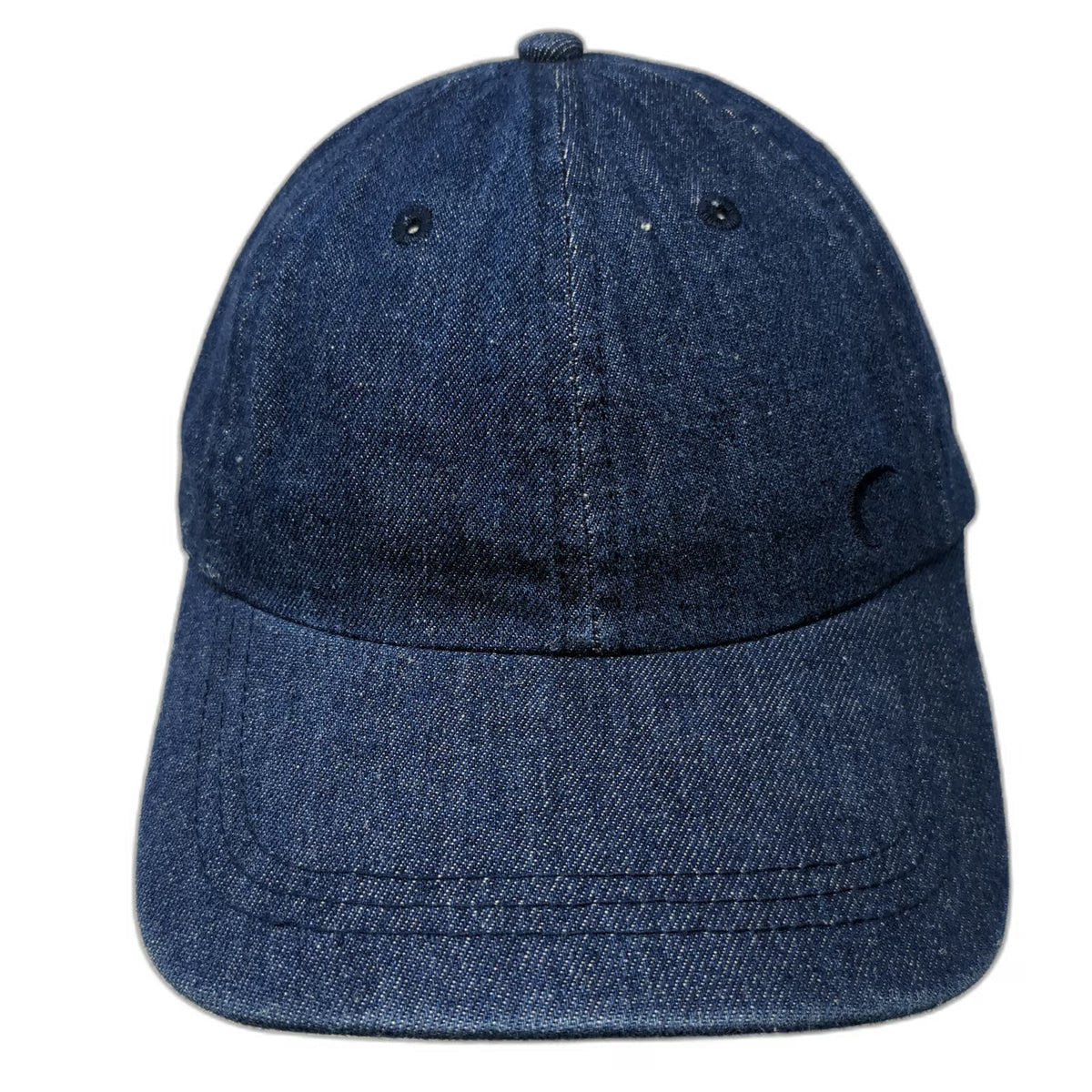 Zyia Active Baseball Cap Blue One Size Denim Slideback Cotton Tonal Logo Hat