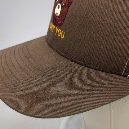 Yupoong Trucker Hat Brown One Size Smokey Bear Only You Mesh Snapback Embroidery