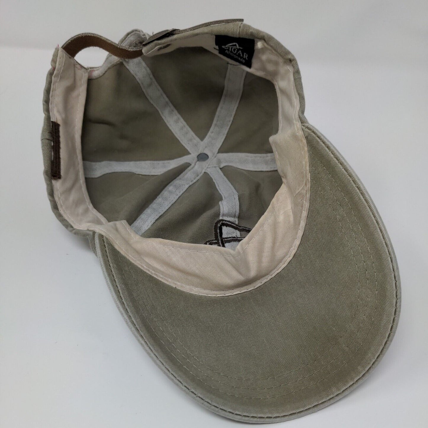 Cigar Aficionado Slideback Hat Tan OSFA Embroidered Leather Strap