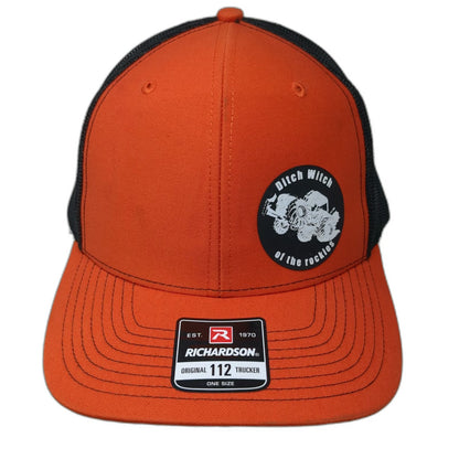 Richardson Trucker Hat Orange Black One Size Snapback Ditch Witch Rockies Patch
