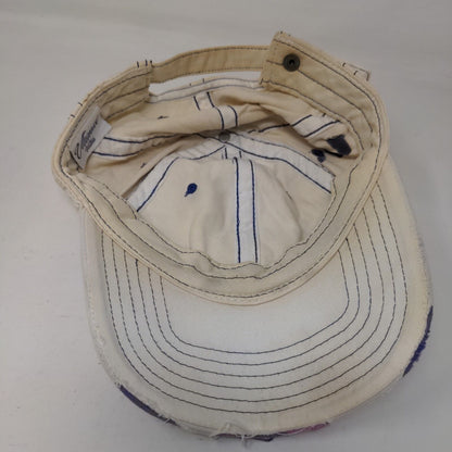 Ultimat Vodka Slideback Hat White OSFM Adjustable Embroidered Distressed 6 Panel