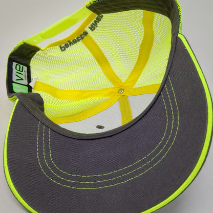 Vie Trucker Hat Gray Yellow OSFM Snapback Idaho Payette River Raft Kayak Mesh