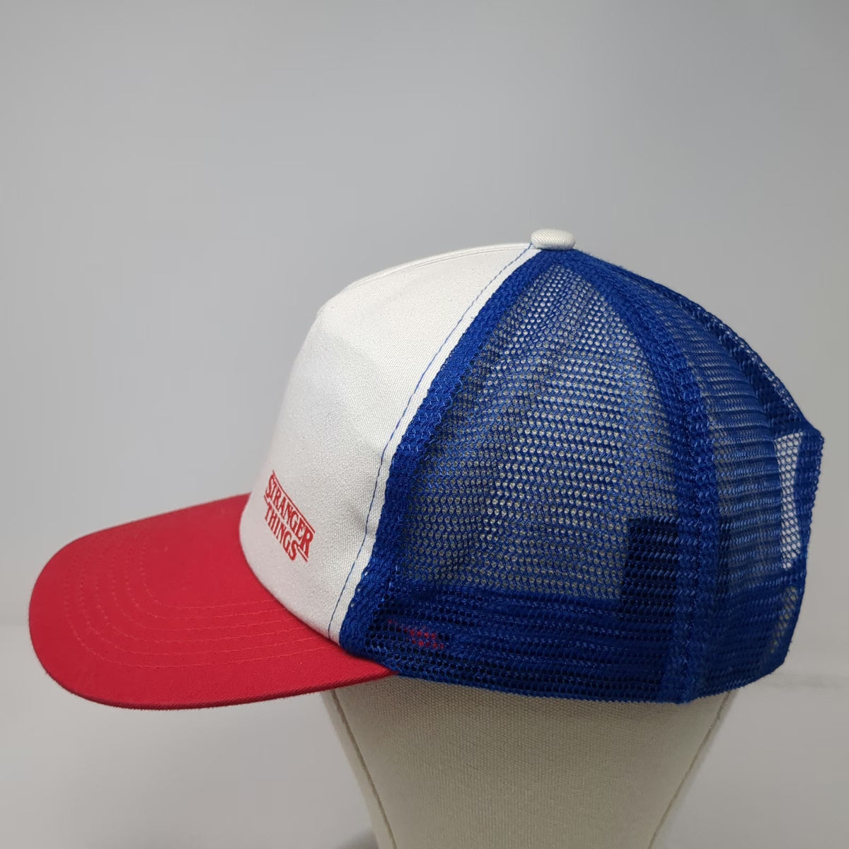 Loungefly Trucker Hat White Blue Red One Size Stranger Things Snapback Mesh