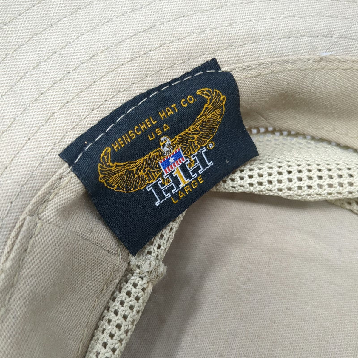 Henschel Hat Co Boonie Hat Beige L Mesh Crown Chin Strap Wide Brim Sun Hat
