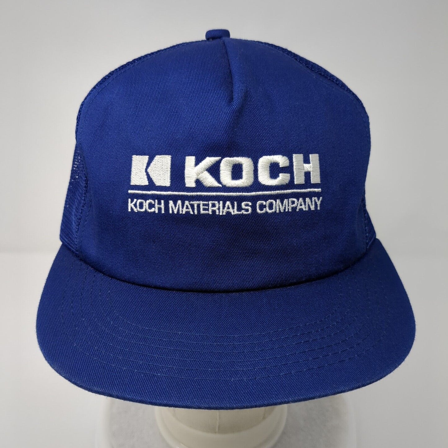 Koch Materials Company Snapback Trucker Hat Blue OSFA Solid Mesh Back