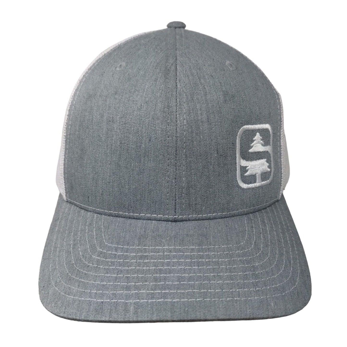 Pine Tree Snapback Trucker Hat Gray One Size Adjustable Mesh Back Richardson