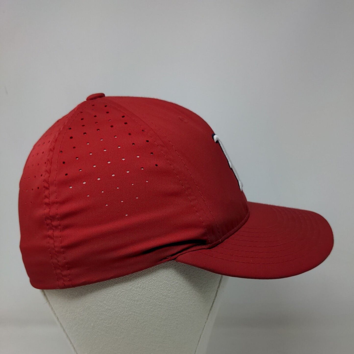 Richardson Men's Fitted Hat Red PST 30 Size XS_S Embroidered W Logo