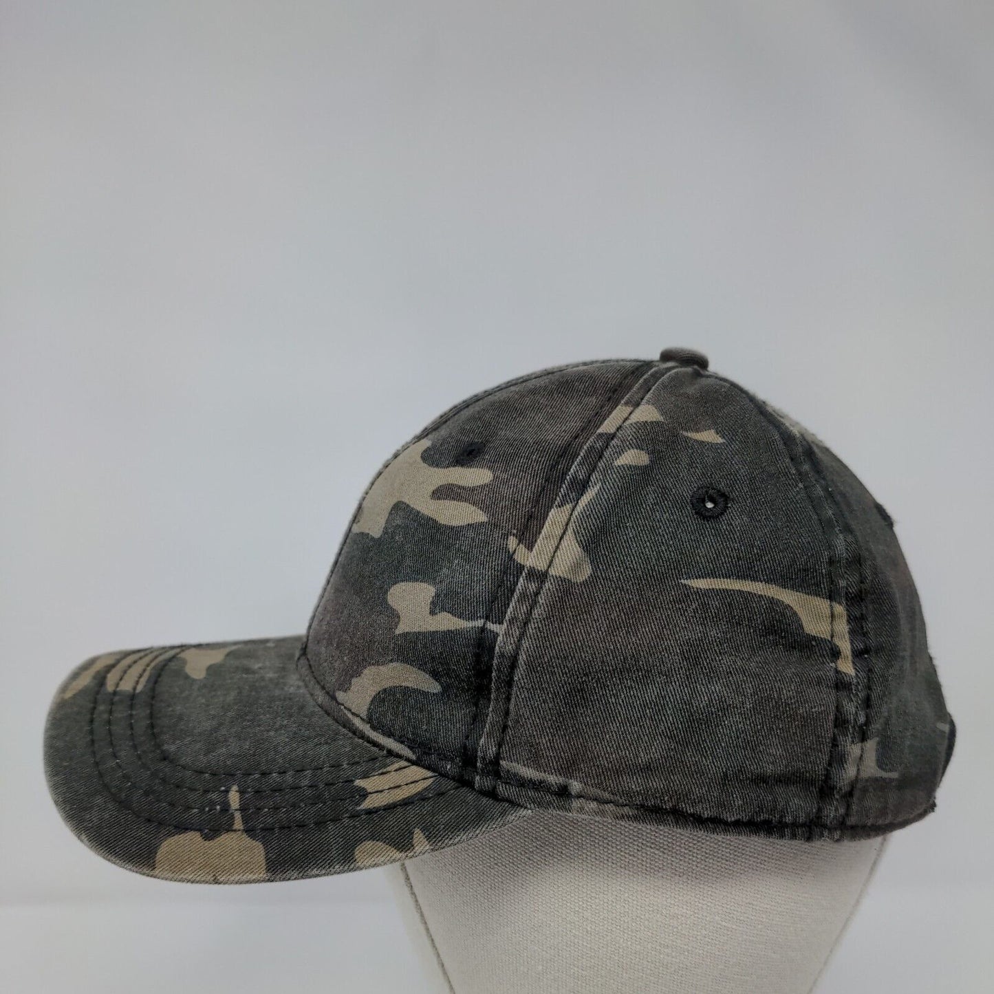 George Strapback Hat Camouflage OSFA Adjustable Vented Holes 6 Panel Blank