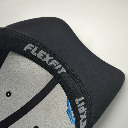 Flexfit Baseball Cap Black M Bodybuilding Logo Blue Embroidery Curved Brim hat