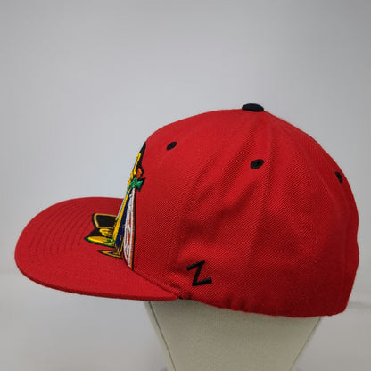 Chicago Blackhawks NHL Zephyr Snapback Red One Size Wool Blend Flat Brim Hat