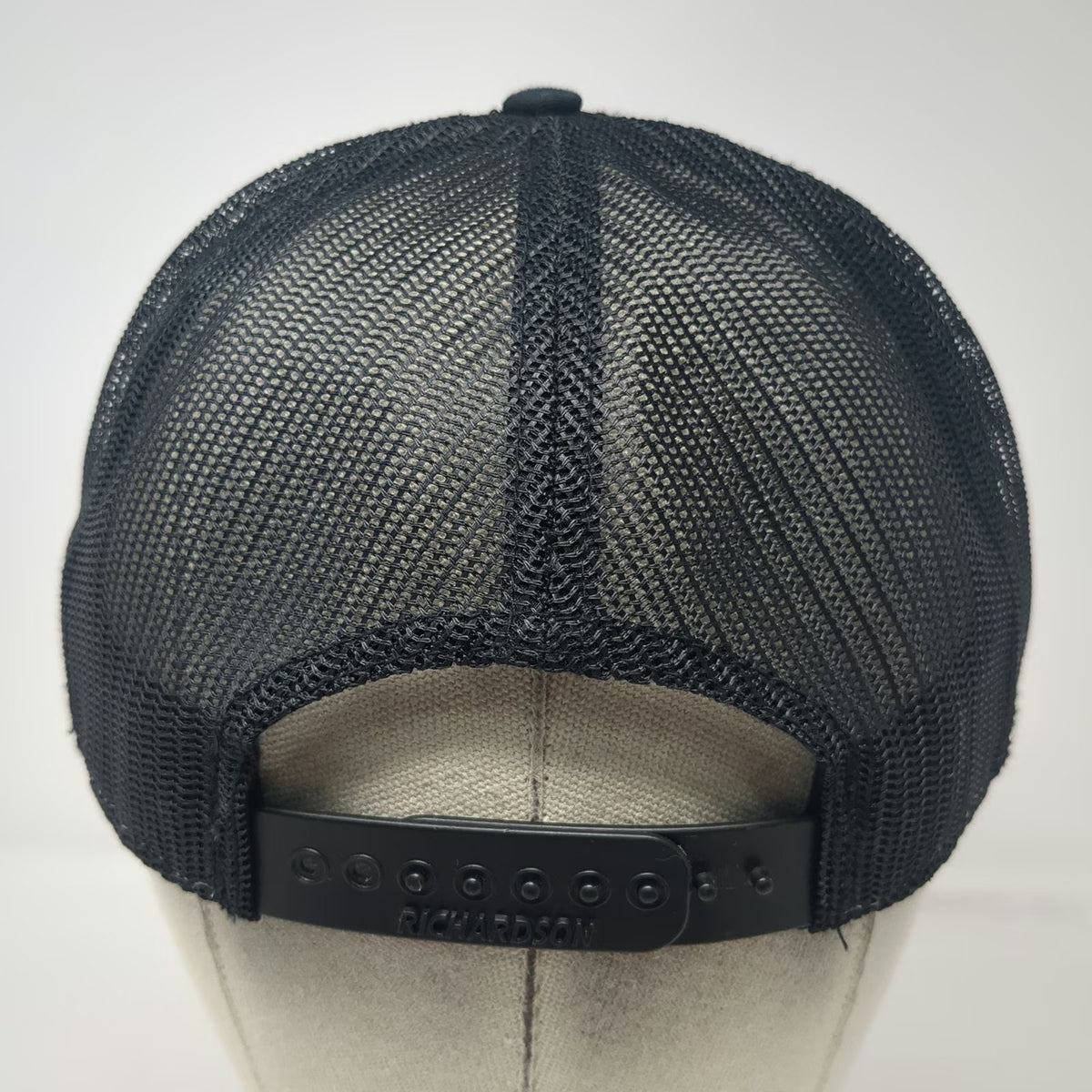 Richardson Trucker Hat Black One Size Dynamic Aviation Mesh Back Logo Snapback