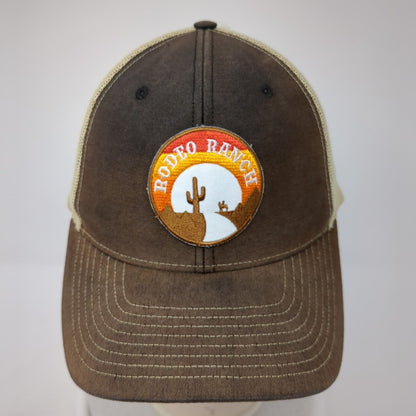 Rodeo Ranch Snapback Trucker Hat Brown One Size Adjustable Mesh Back Richardson