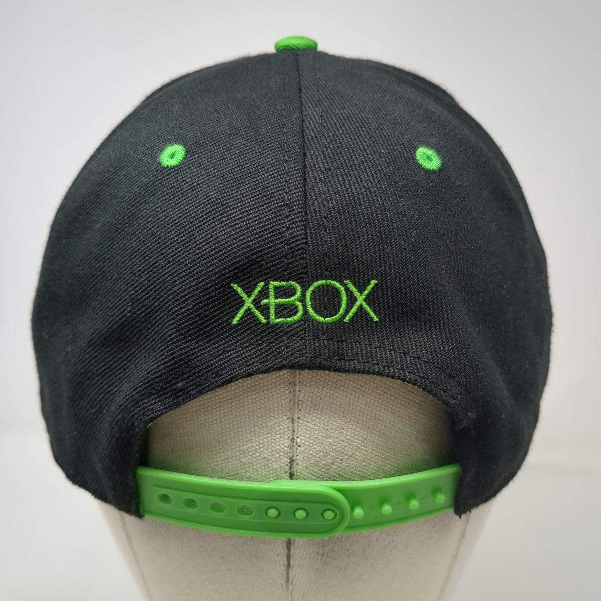 Xbox Snapback Hat Black Green One Size Circuit Pattern Rubber Logo Adjustable
