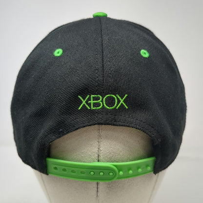 Xbox Snapback Hat Black Green One Size Circuit Pattern Rubber Logo Adjustable