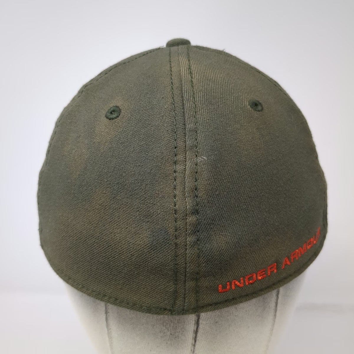 Under Armour Baseball Cap Green Brown Orange L Camo Embroidered Stretch Fit Hat
