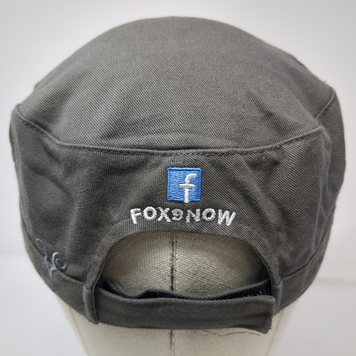 vie Army Cap Gray One Size Fox 9 KNIN-TV Media Strapback Cotton News Station Hat