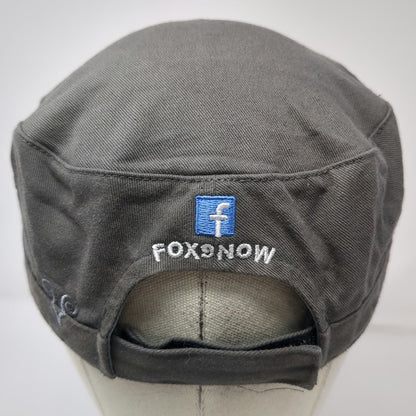 vie Army Cap Gray One Size Fox 9 KNIN-TV Media Strapback Cotton News Station Hat