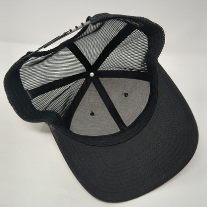 Lovely Hollow Farms Snapback Mesh Back Trucker Hat Black One Size Patch