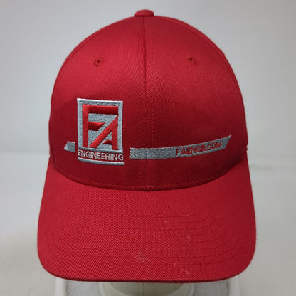 Port Authority Baseball Cap Red Gray Hat Size M Flexfit Embroidered Engineering