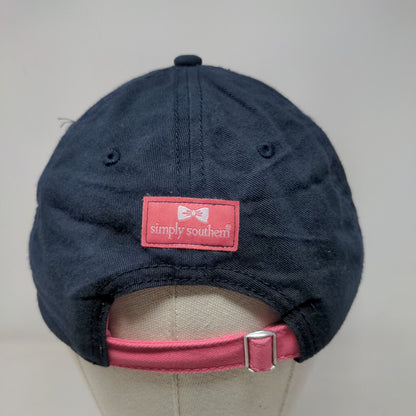 Simply Southern Slideback Hat Blue OSFM Adjustable Patch Logo 6 Panel Cotton
