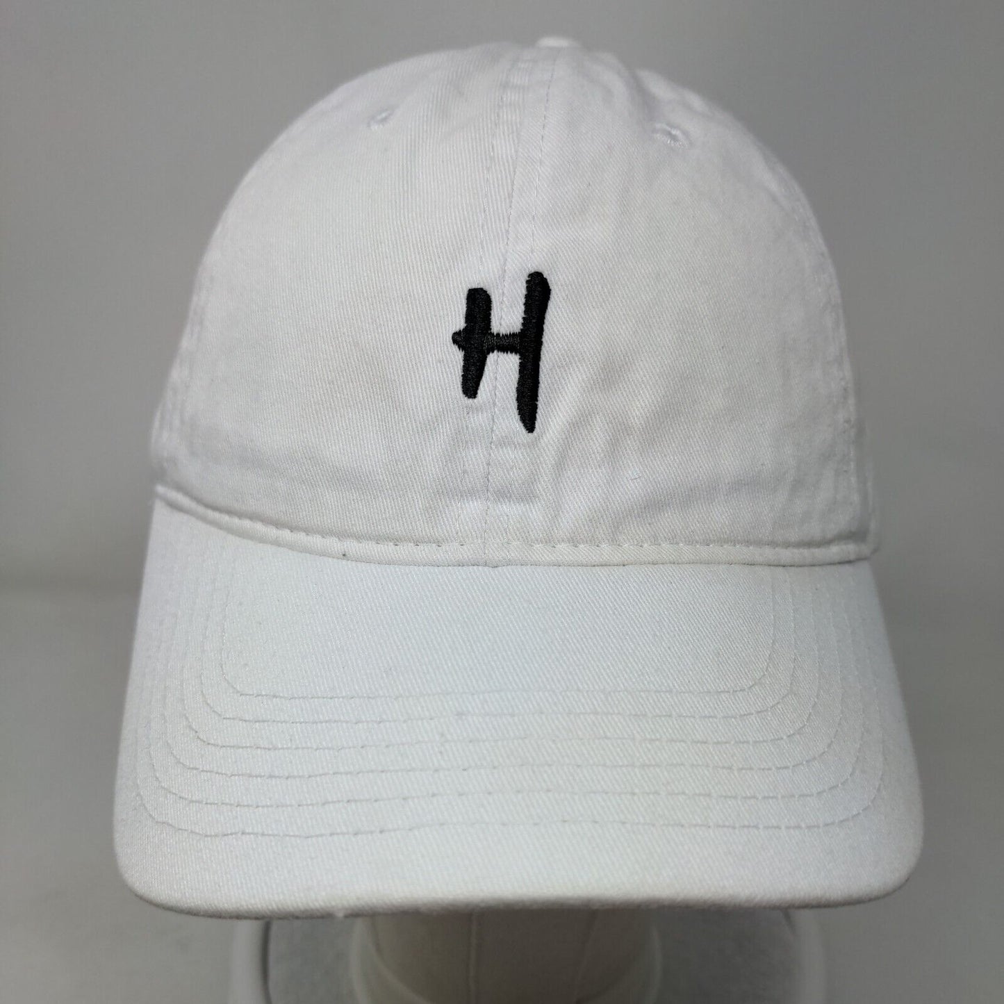 HEYBO Slideback Hat White OSFM Adjustable Embroidered Vented Holes 6 Panel