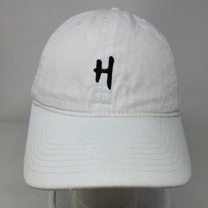 HEYBO Slideback Hat White OSFM Adjustable Embroidered Vented Holes 6 Panel