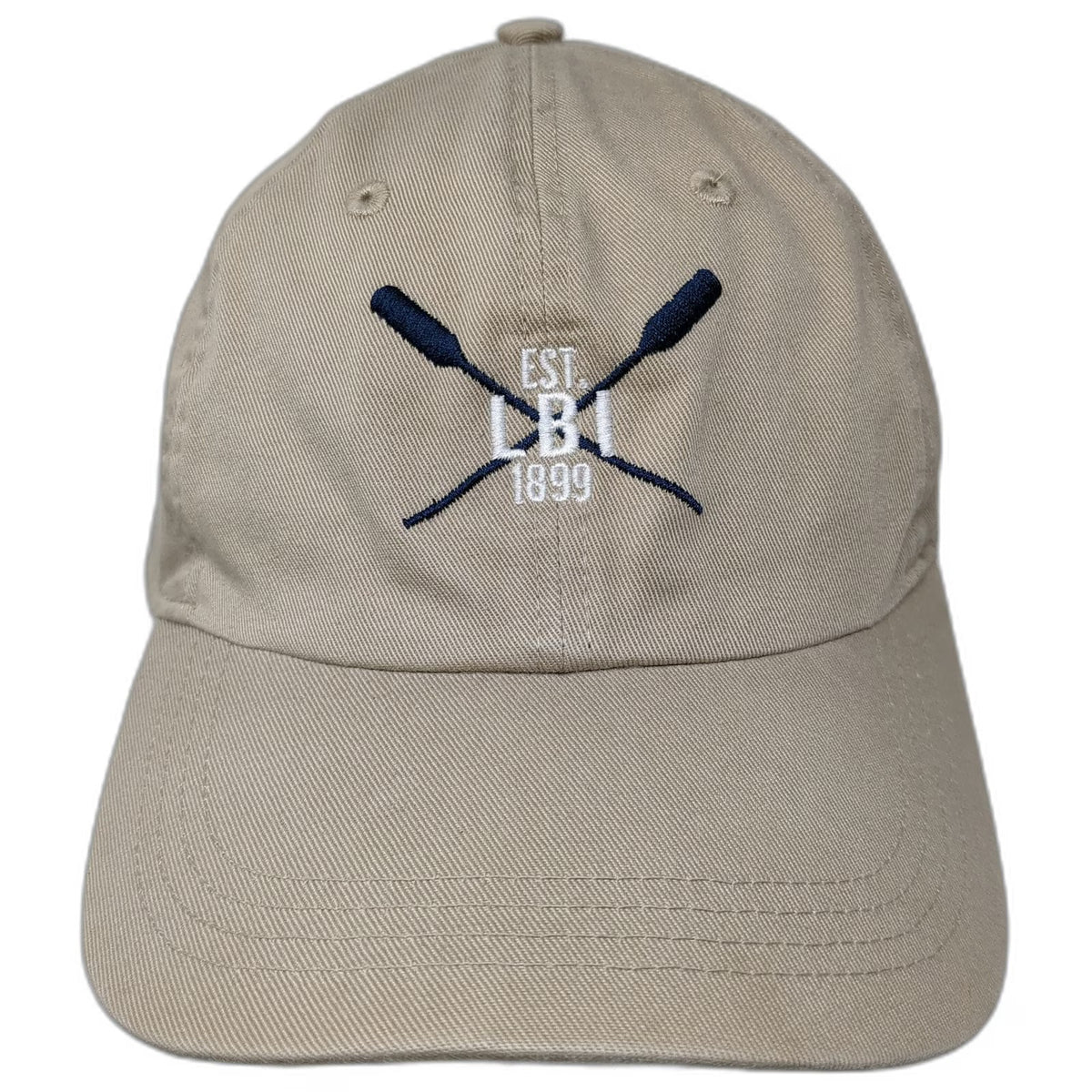 Ahead Baseball Cap Beige One Size LBI 1899 Crossed Oars Long Beach Island Hat