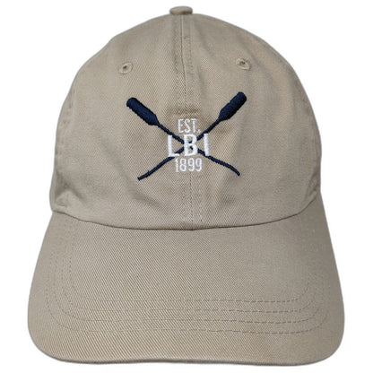 Ahead Baseball Cap Beige One Size LBI 1899 Crossed Oars Long Beach Island Hat