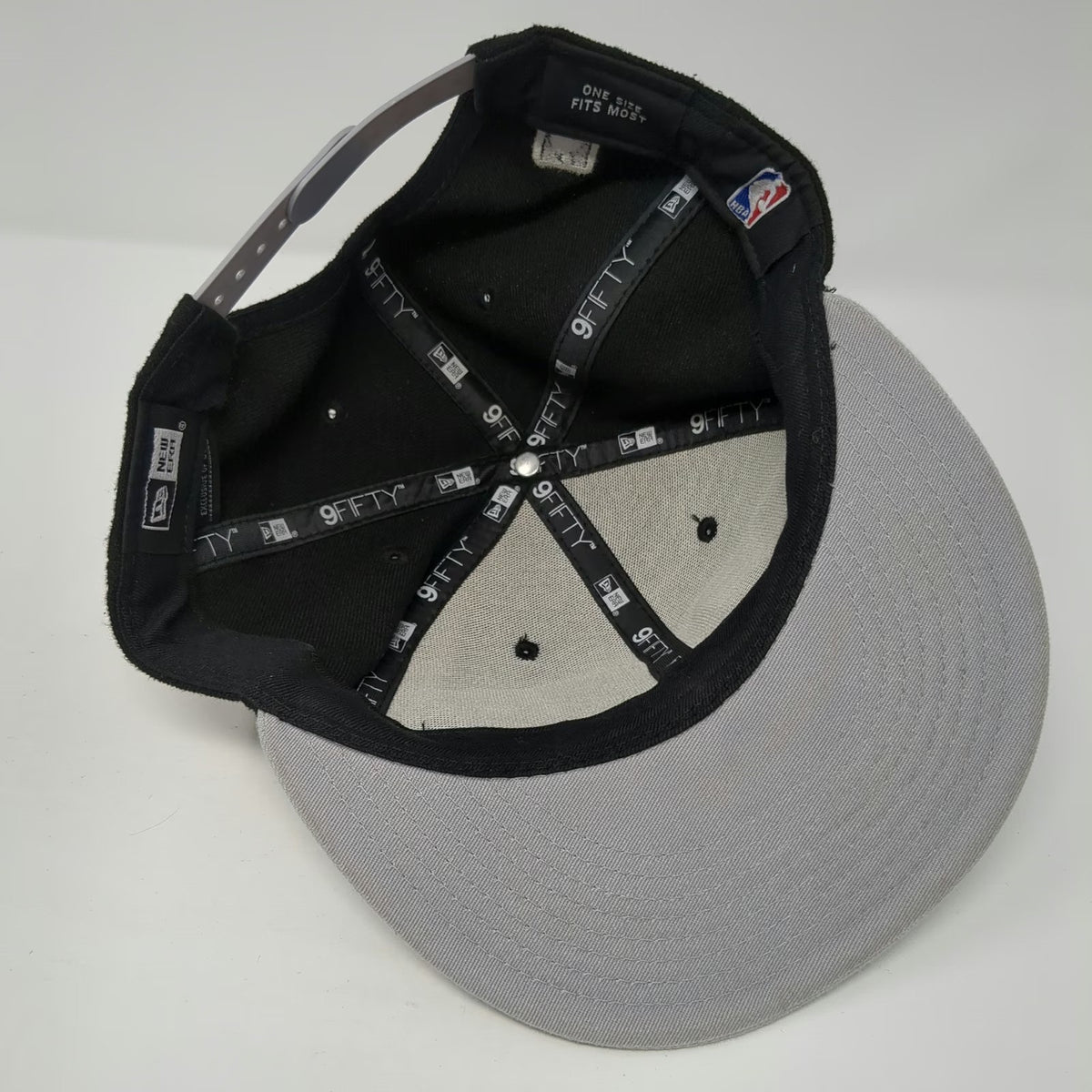 New Era San Antonio Spurs NBA Snapback Hat Black Gray One Size Flat Brim OSFM