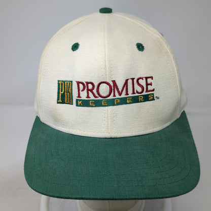 Baseball Cap White Green One Size Promise Keepers Integrity Slideback Cotton Hat