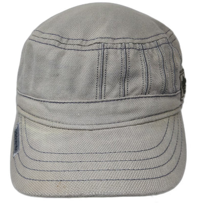 Adidas Gray Army Cap M Trefoil Logo Flexfit Elastic Cotton Military Cadet Hat