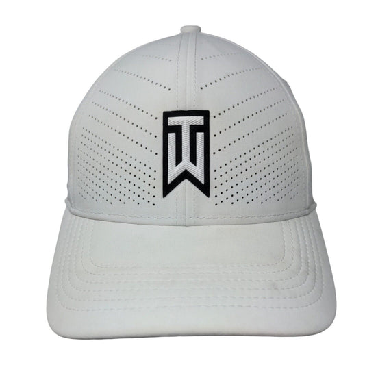 Tiger Woods Fitted Golf Hat White M/L Nike Heritage 86 Dri-Fit